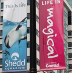 Shedd Aquarium life is magical pole banners