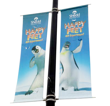 Happy Feet Shield anniversary pole banners
